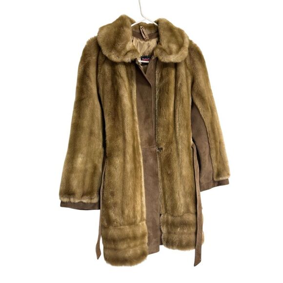 Vintage Adolph Schuman brown faux fur coat women's‎ size unknown - Picture 1 of 5